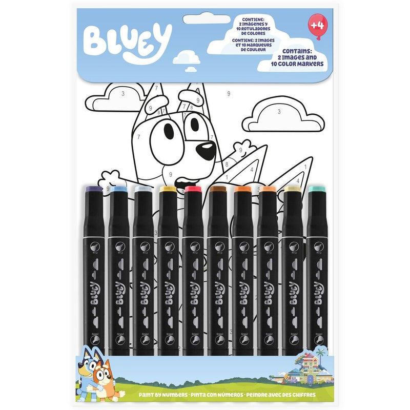 Bluey paint with numbers