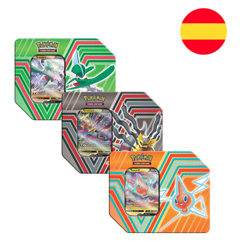 Spanish Pokemon collectible card game tin assorted