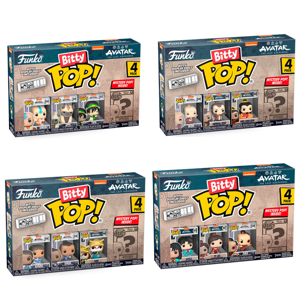 Assorted Blister 4 figures Bitty POP Avatar The Last Airbender Aang