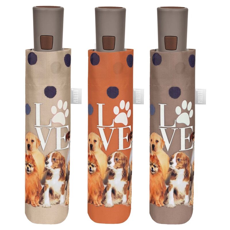 Automatic folding love dogs umbrella assorted 54cm