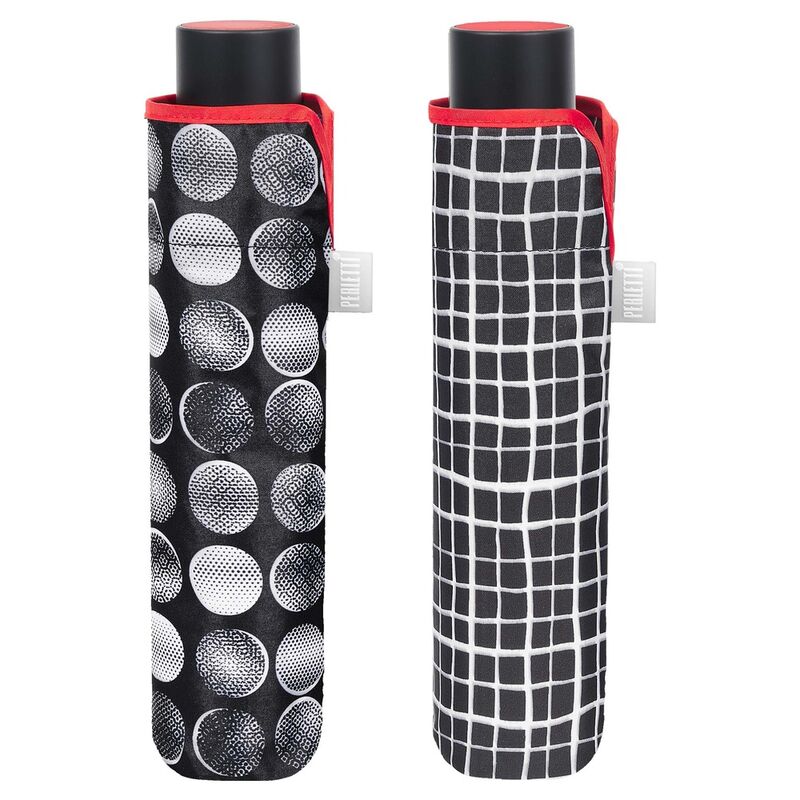 Manual folding black white umbrella assorted 54cm