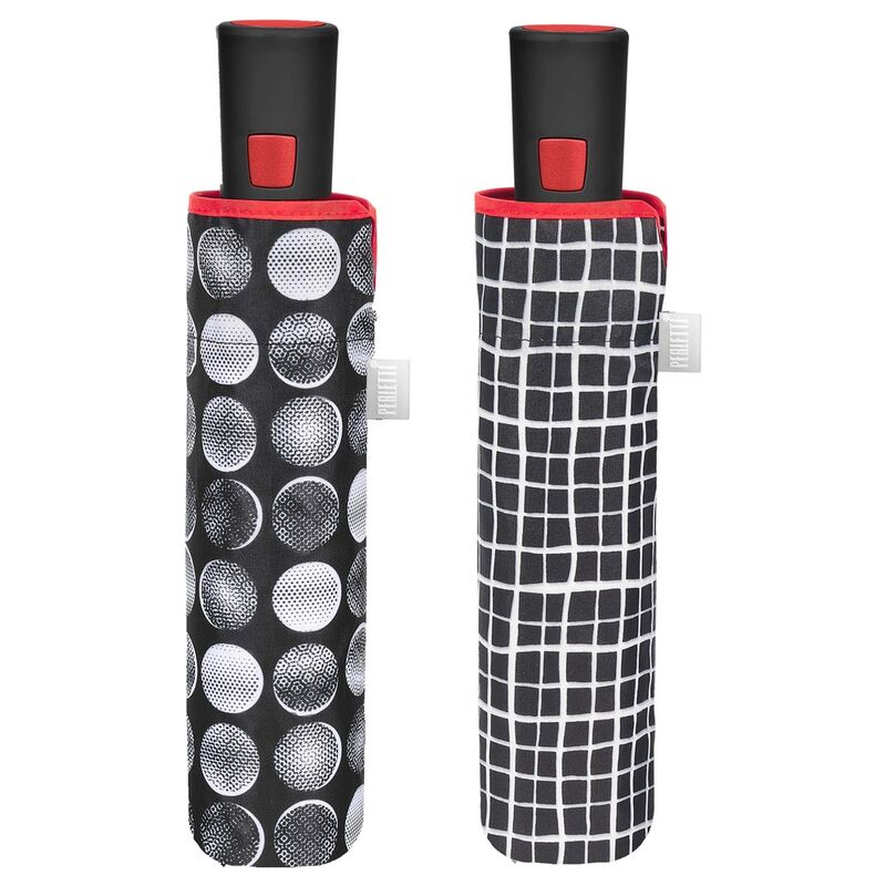 Automatic folding black white umbrella assorted 54cm