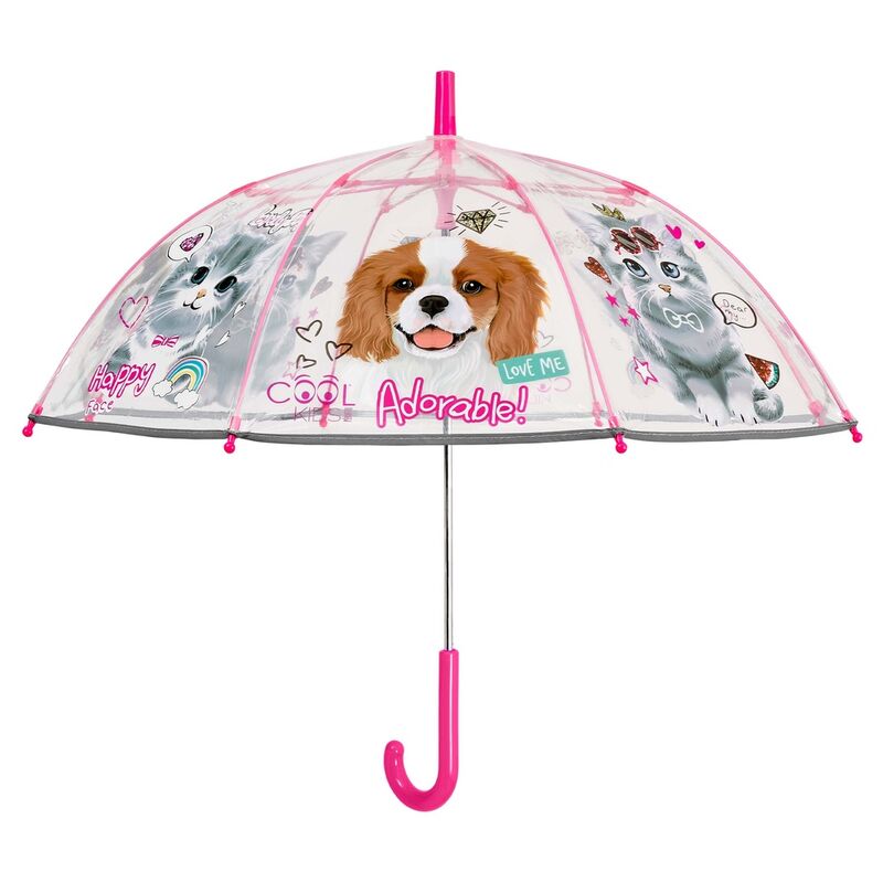 Manual transparent pets umbrella 45cm