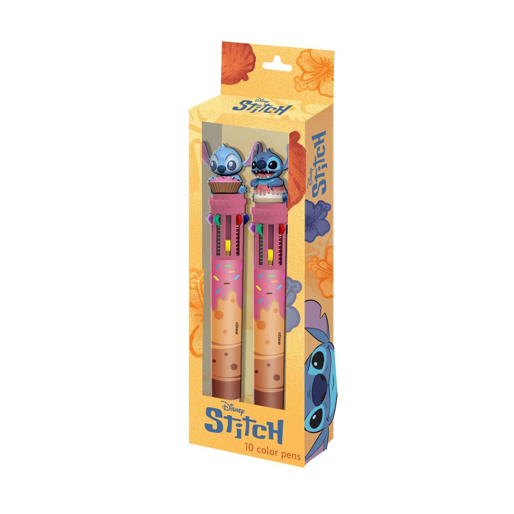 Disney Stitch pack 2 pens 10 colours