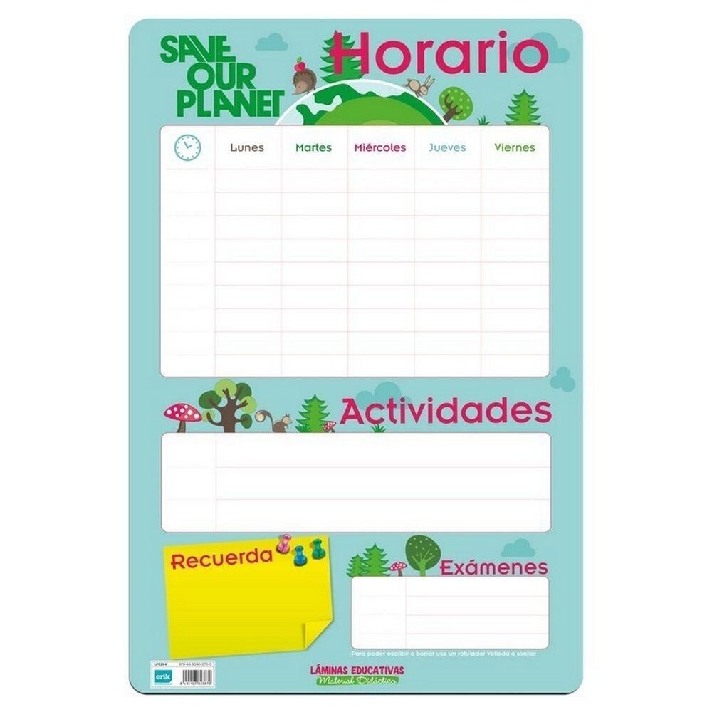 Spanish Educational Educational poster School timetable