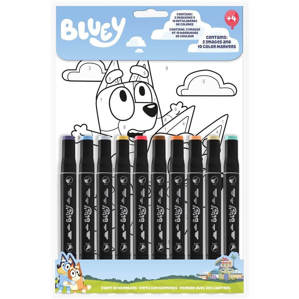 Bluey paint with numbers