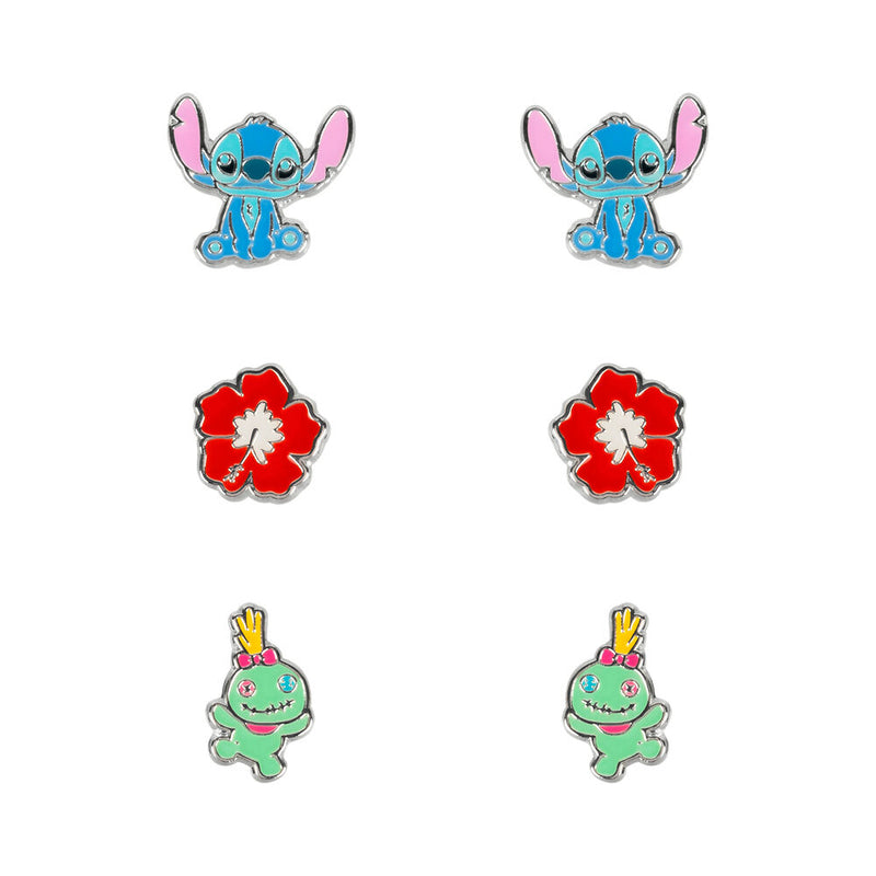 Disney Stitch Set 3 pairs of earrings silver
