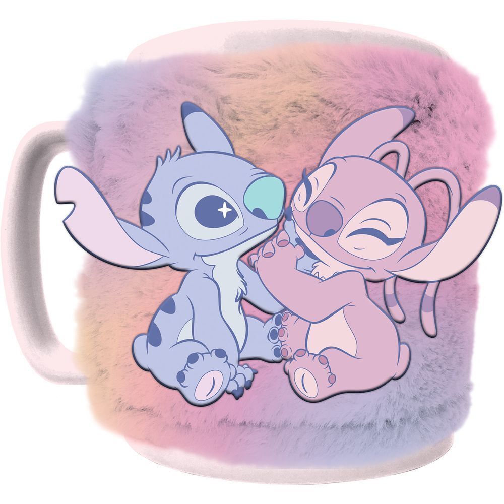 Disney Angel &#38; Stitch Mug with teddy bear cover 440ml